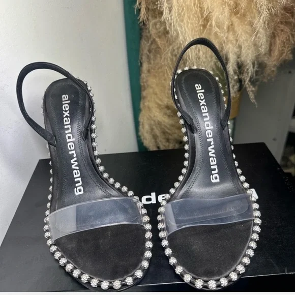 Alexander Wang Nova Crystal Slingback Sandal - Picture 8 of 8
